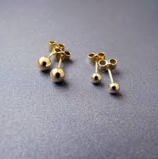 18K Gold Ball Studs