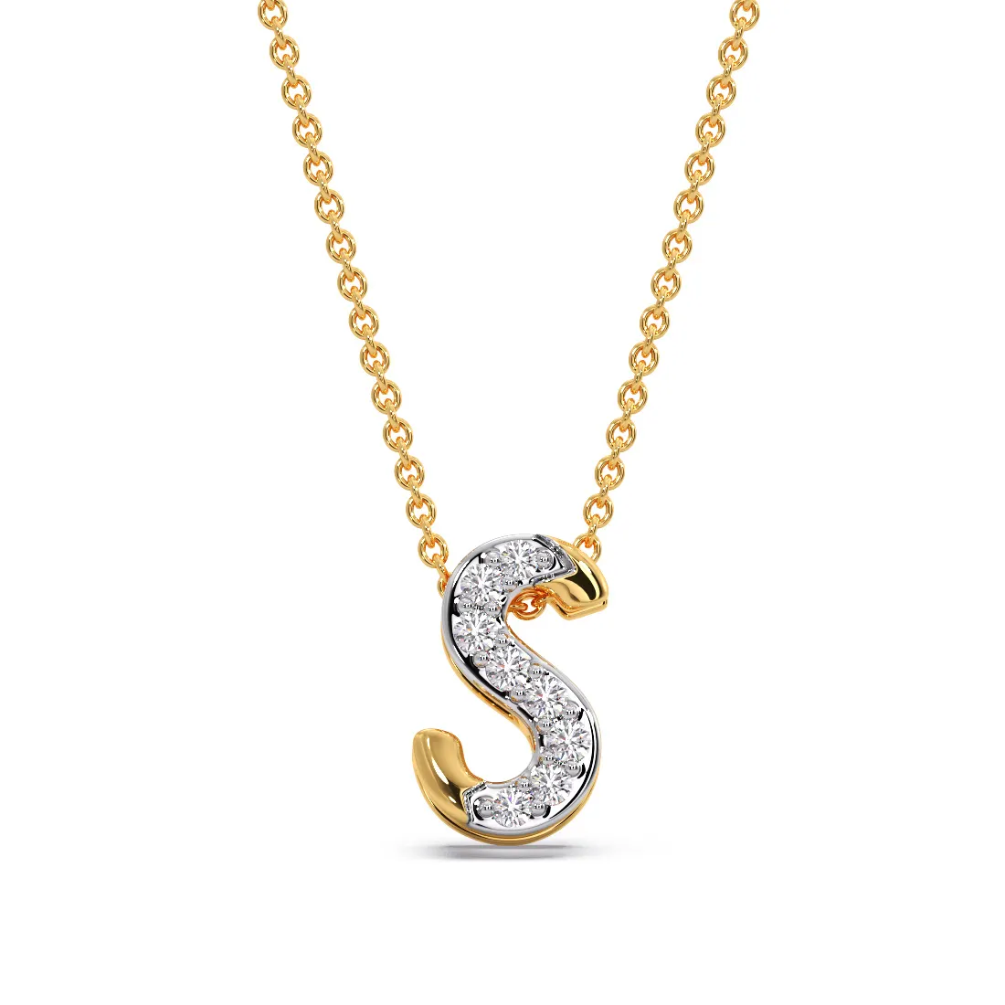 Diamond 'S' Initial Pendant