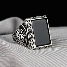 Onyx Stone Square Ring