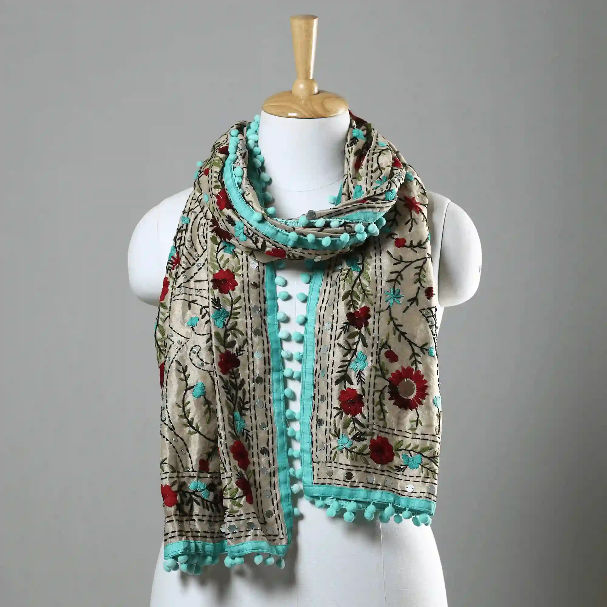 Phulkari Work Stole