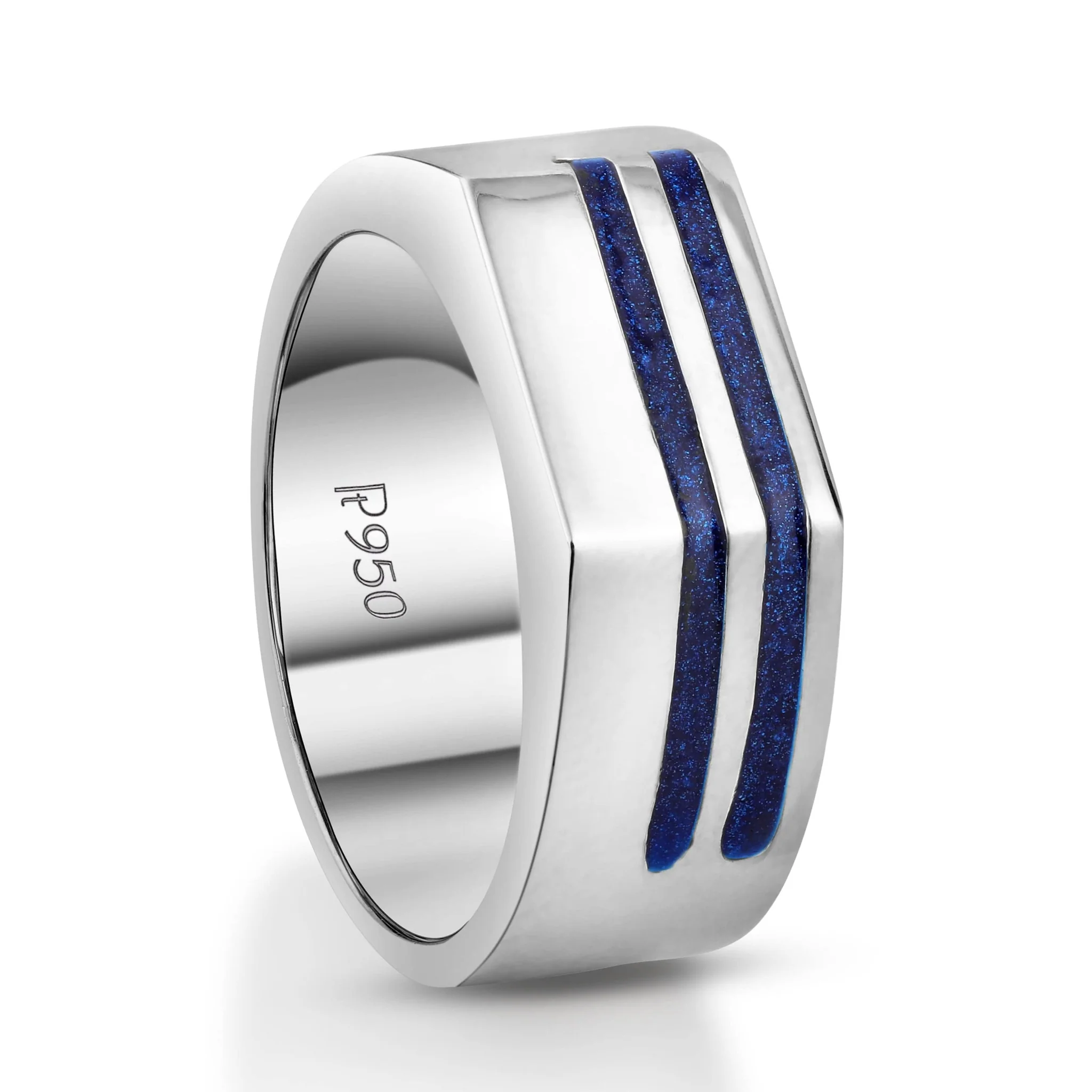 Textured Platinum Signet Ring