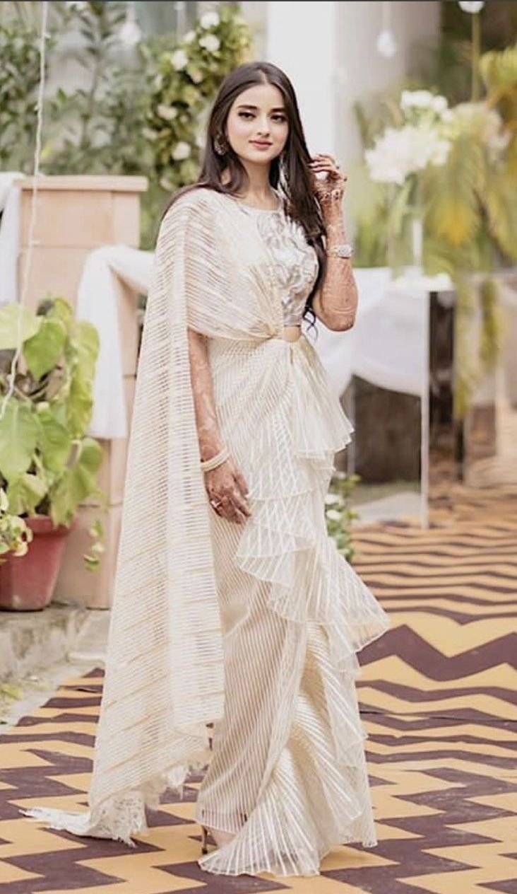 Ruffle Layered Saree