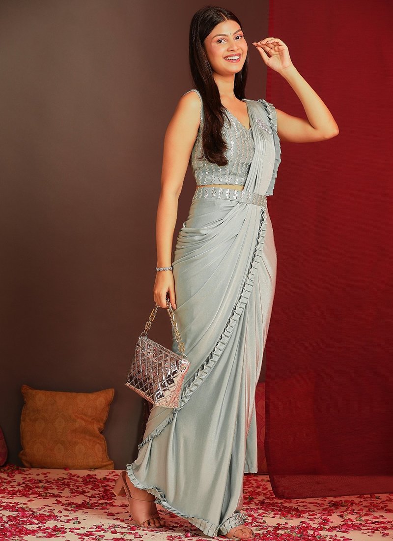 Pre-Draped Belted Saree
